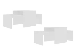 Conjunto mesas de centro 100x48x40 cm derivados madeira branco