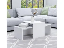 Conjunto mesas de centro 100x48x40 cm derivados madeira branco