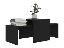 Conjunto mesas de centro 100x48x40 cm derivados madeira preto