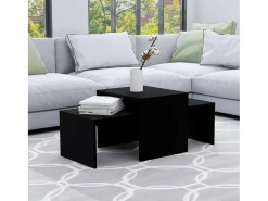 Conjunto mesas de centro 100x48x40 cm derivados madeira preto