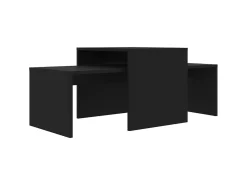 Conjunto mesas de centro 100x48x40 cm derivados madeira preto PT725222