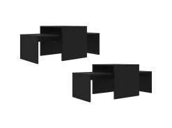 Conjunto mesas de centro 100x48x40 cm derivados madeira preto PT725222