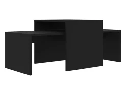 Conjunto mesas de centro 100x48x40 cm derivados madeira preto