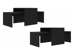 Conjunto mesas de centro 100x48x40 cm derivados madeira preto