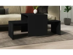 Conjunto mesas de centro 100x48x40 cm derivados madeira preto
