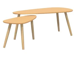 Conjunto mesas de centro 2 pcs pinho maciço castanho