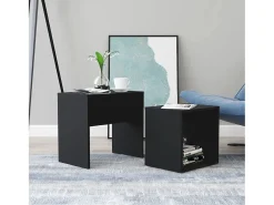Conjunto mesas de centro derivados de madeira preto