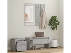 Conjunto móveis de corredor derivados de madeira sonoma cinza PT300159