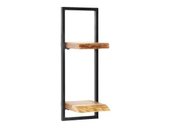 Conjunto prateleiras de parede 5 pcs madeira acácia maciça/aço