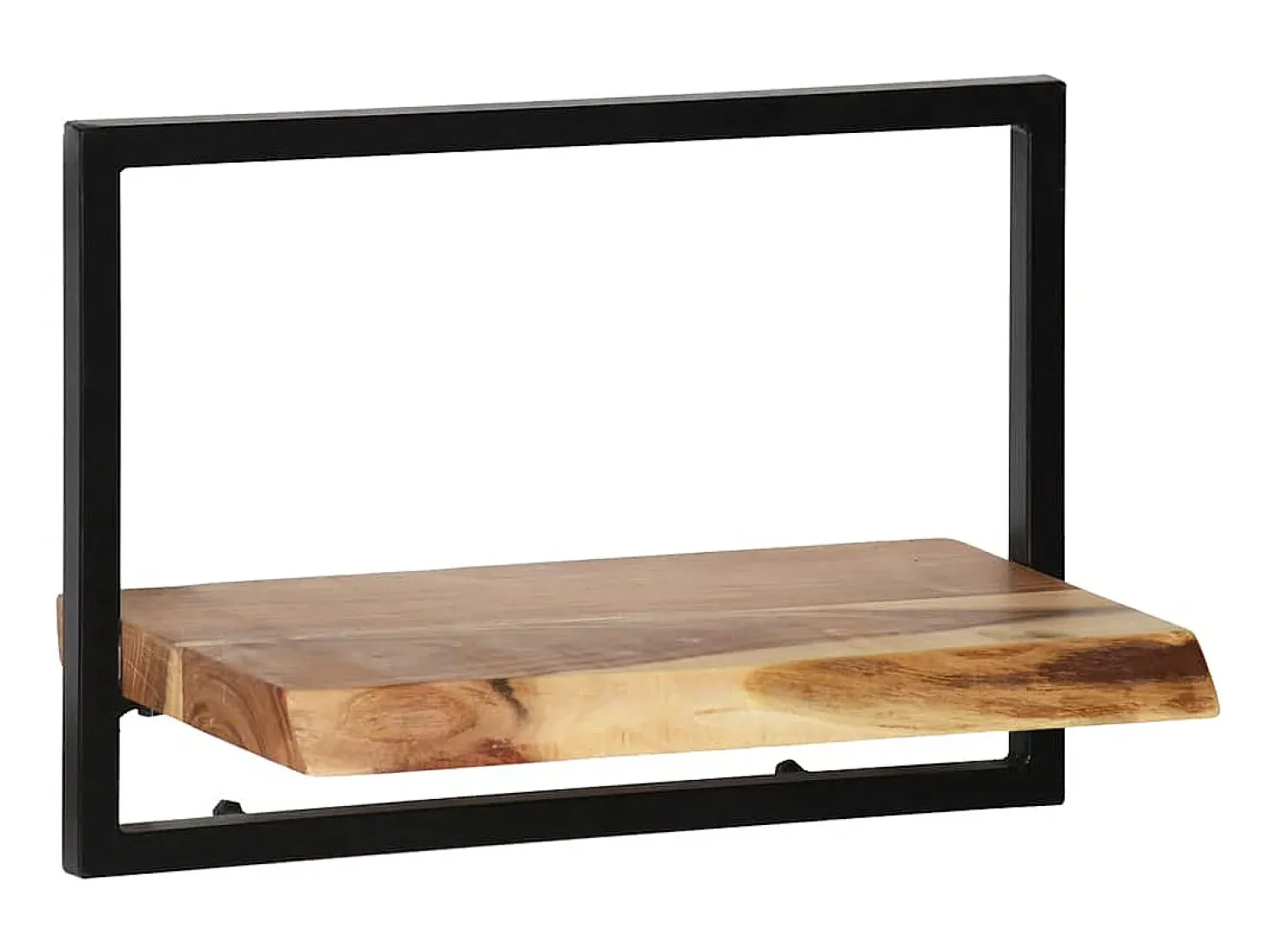 Conjunto prateleiras de parede 5 pcs madeira acácia maciça/aço