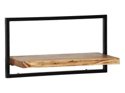 Conjunto prateleiras de parede 5 pcs madeira acácia maciça/aço