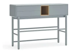 Consola 2 gavetas Cinza Pérola 120x35 cm