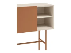 Consola 2 gavetas e porta de correr lacada areia 110x90 cm