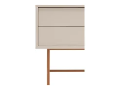 Consola 2 gavetas e porta de correr lacada areia 110x90 cm
