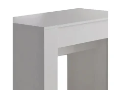 Consola 0, Mesa de jantar extensível até 10 lugares, Consola moderna com extensões, 90x52h78 cm, Branca