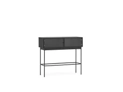 Consola 2 portas preta 100x36 cm