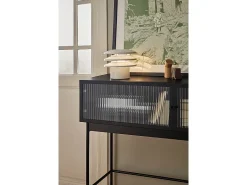 Consola 2 portas preta 100x36 cm