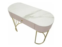 Consola Abstraktes, Mesa multiusos, Armário de apoio, Mesa de corredor, 100x40 h75 cm, Rosa e Branco
