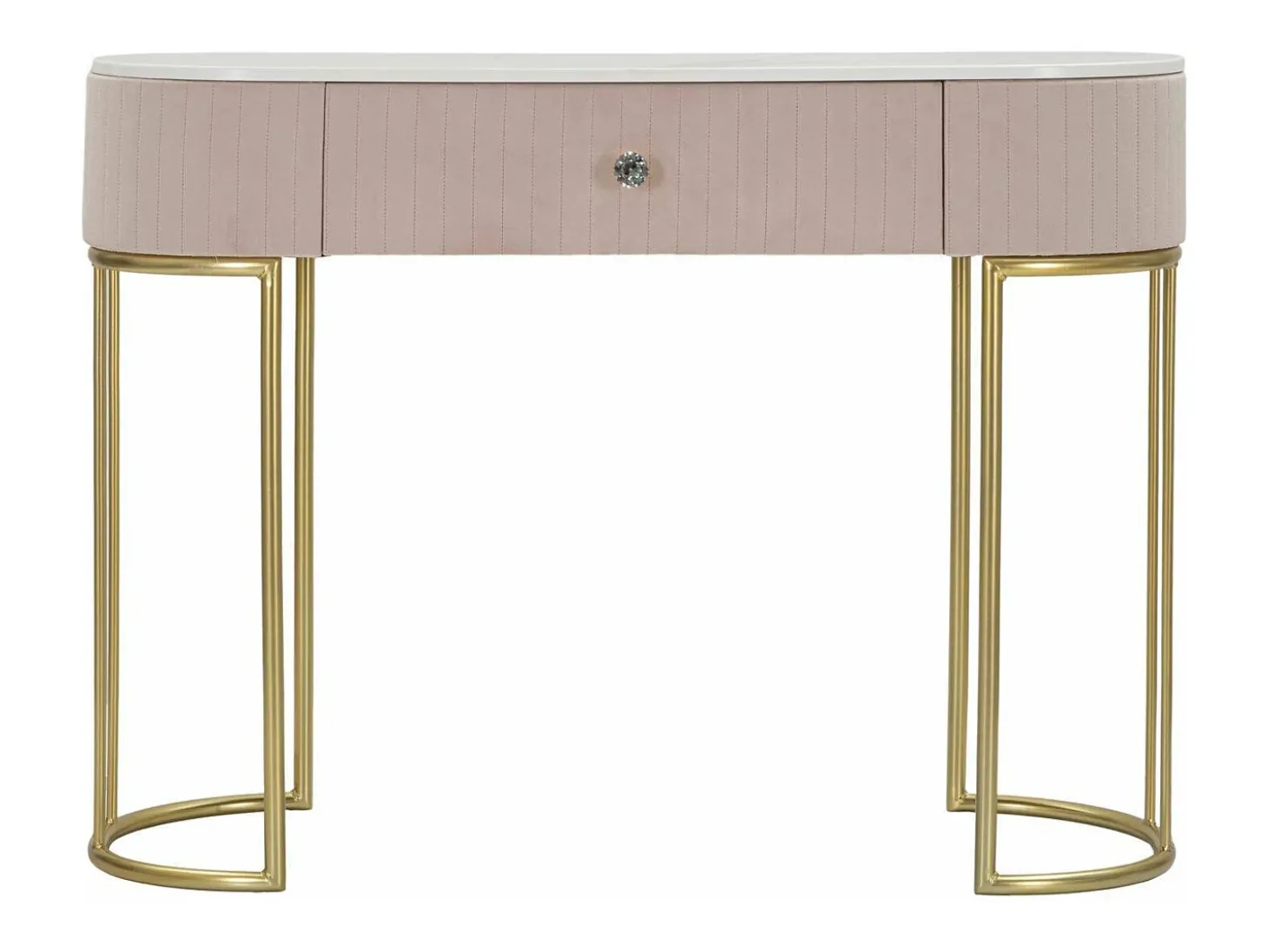 Consola Abstraktes, Mesa multiusos, Armário de apoio, Mesa de corredor, 100x40 h75 cm, Rosa e Branco