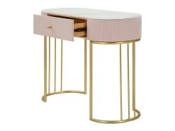 Consola Abstraktes, Mesa multiusos, Armário de apoio, Mesa de corredor, 100x40 h75 cm, Rosa e Branco