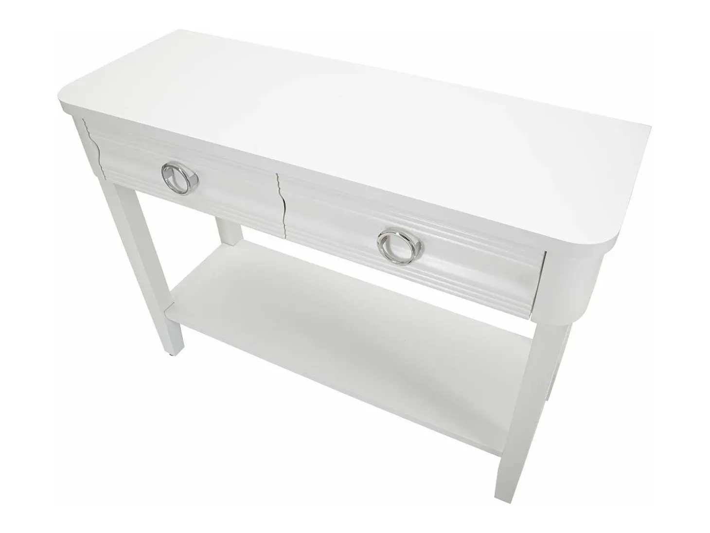Consola Bakar, Mesa multiusos, Armário de apoio, Mesa de corredor, 110x40 h82 cm, Branco