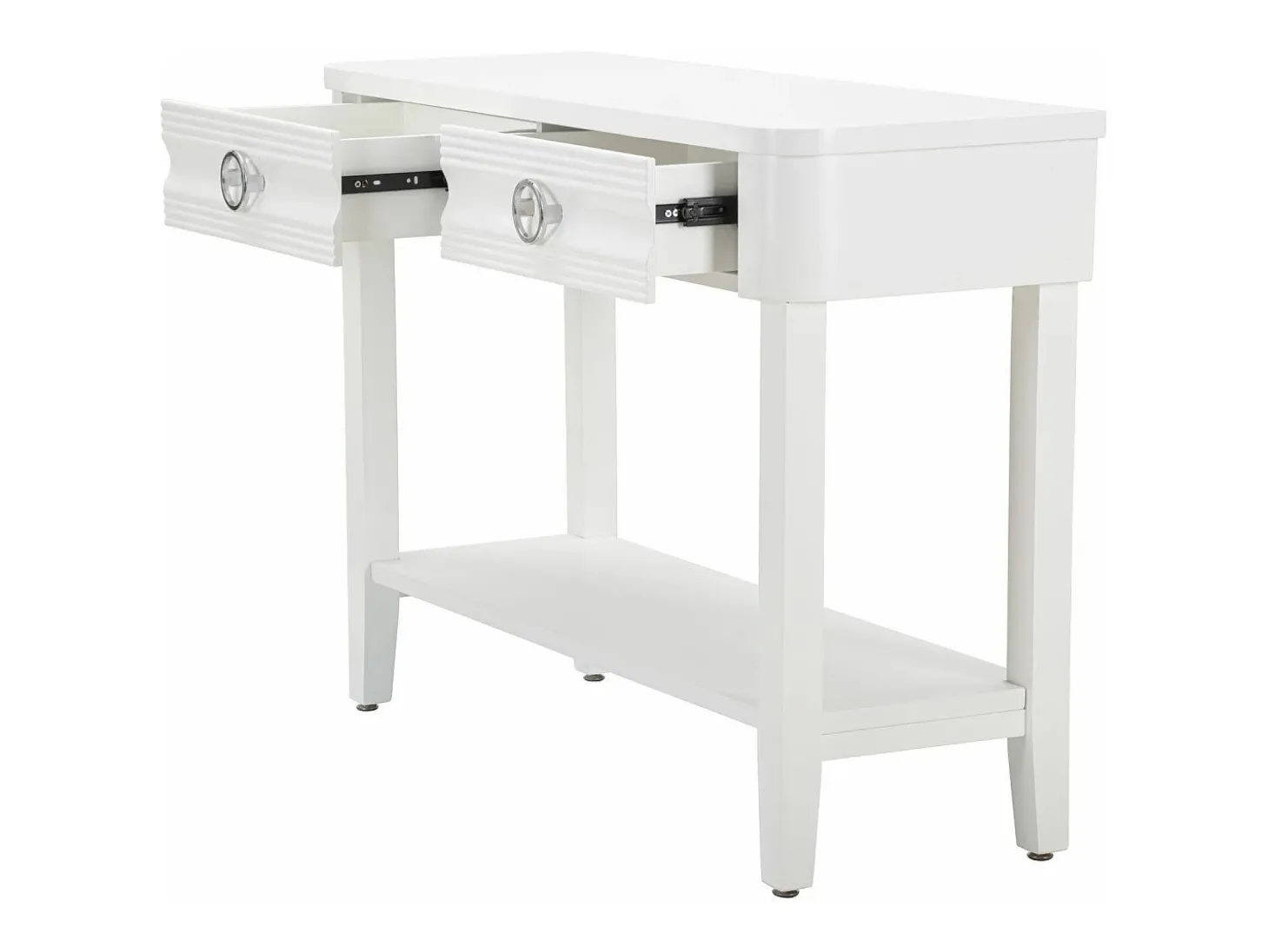Consola Bakar, Mesa multiusos, Armário de apoio, Mesa de corredor, 110x40 h82 cm, Branco
