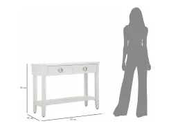 Consola Bakar, Mesa multiusos, Armário de apoio, Mesa de corredor, 110x40 h82 cm, Branco