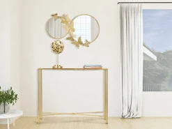 CONSOLA BORBOLETAS VIDRO CM 100X35X80
