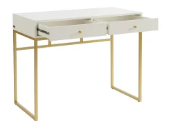 Consola com 2 gavetas cor branca e dourada - CODENIA