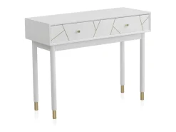 Consola com 2 gavetas lacadas a branco