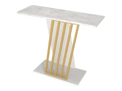 Consola cor efeito mármore branco e dourado - ORSONA