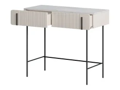 Consola de 2 gavetas com pés de metal em caxemira 100x85 cm
