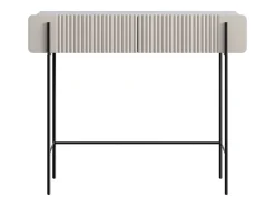 Consola de 2 gavetas com pés de metal em caxemira 100x85 cm