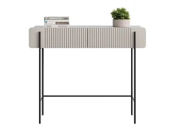 Consola de 2 gavetas com pés de metal em caxemira 100x85 cm