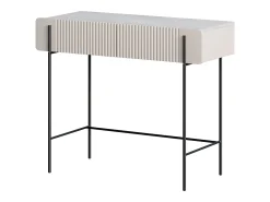 Consola de 2 gavetas com pés de metal em caxemira 100x85 cm