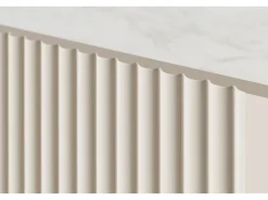 Consola de 2 gavetas com pés de metal em caxemira 100x85 cm