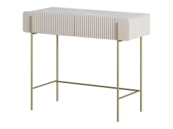 Consola de 2 gavetas com pés de metal em caxemira 100x85 cm