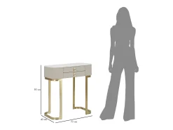 Consola de beleza com 2 gavetas cm 70X40X80