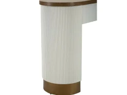 Consola de quadro, mesa multiusos, armário lateral, mesa de corredor, 121x40 h78 cm, branco e castanho