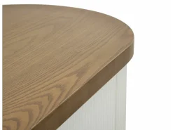 Consola de quadro, mesa multiusos, armário lateral, mesa de corredor, 121x40 h78 cm, branco e castanho
