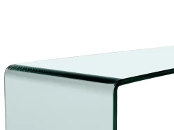 Consola design em vidro temperado curvo transparente - ALONZO
