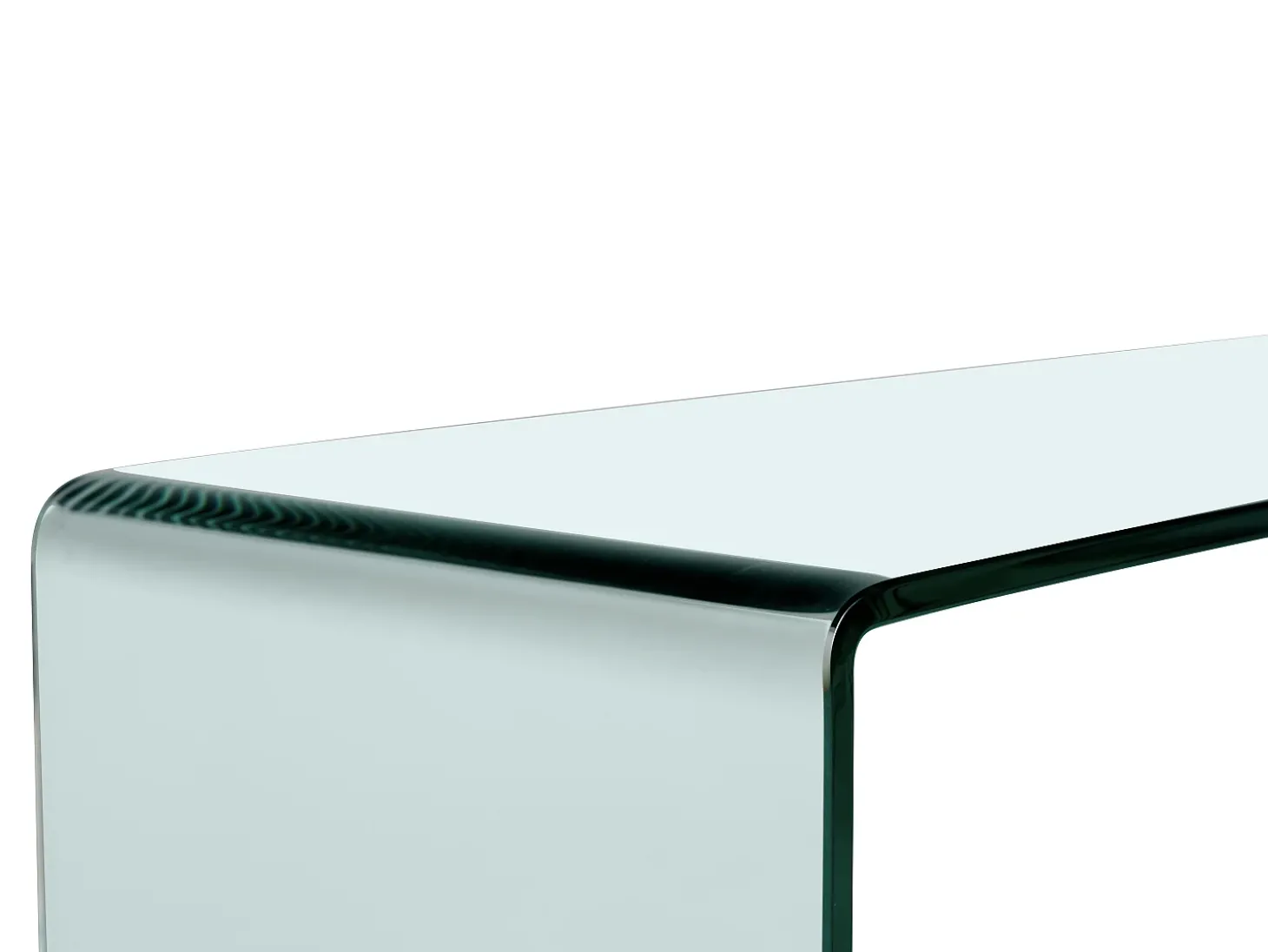 Consola design em vidro temperado curvo transparente - ALONZO