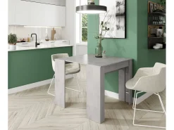 Consola Diluna, Mesa de jantar extensível, Mesa com extensões multiusos extensíveis até 10 lugares, 51/237x90h78 cm, Cimento