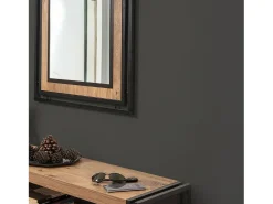Consola Dmazzarr, Mesa multiusos, Armário de apoio, Secretária de corredor, 140x35h80 cm, Carvalho e Preto