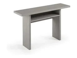 Consola extensível Dbaschirott, Mesa de jantar com abertura rebatível, Consola extensível multiusos, 100% Fabricado em Itália, 120x70h75 cm, Cimento
