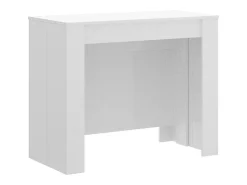 Consola extensível Dbiragh, Mesa de jantar multiusos, Consola extensível multiposições com suporte de extensão incluído, 54/239x90h77 cm, Branco