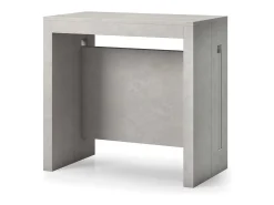 Consola extensível Detound, Mesa de jantar extensível, Consola multiuso com extensões, 100% Fabricado em Itália, 186x80h76 cm, Cimento