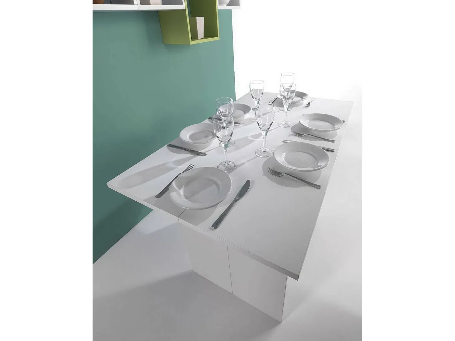 Consola extensível Dgalles, Mesa de jantar com abertura para livro, Consola multiuso extensível, 100% Fabricado em Itália, 120x70h75 cm, Branco