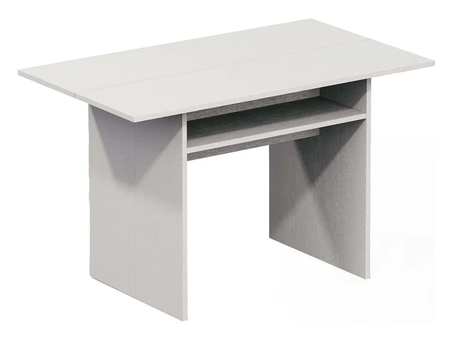 Consola extensível Dgalles, Mesa de jantar com abertura para livro, Consola multiuso extensível, 100% Fabricado em Itália, 120x70h75 cm, Branco
