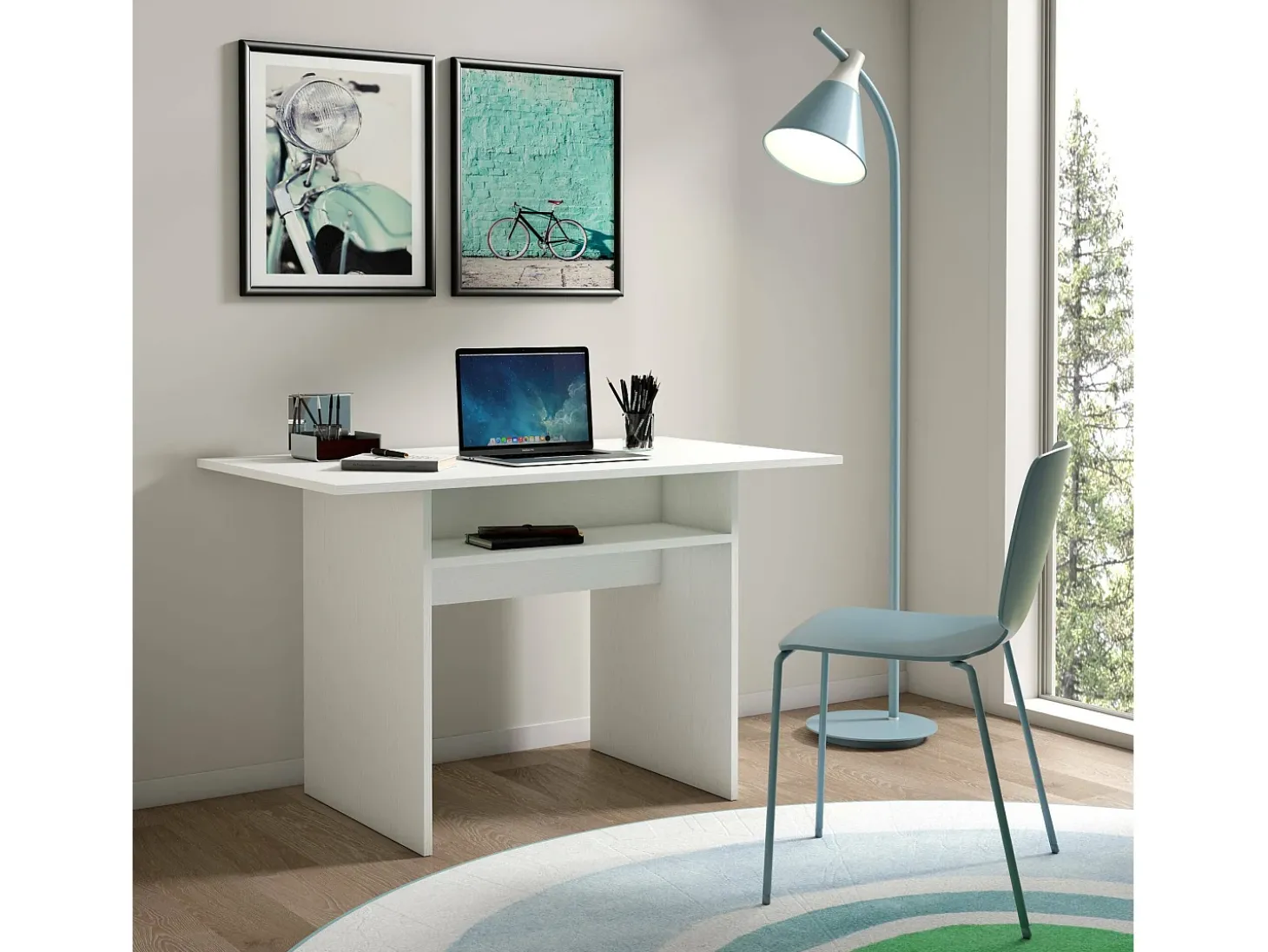 Consola extensível Dgalles, Mesa de jantar com abertura para livro, Consola multiuso extensível, 100% Fabricado em Itália, 120x70h75 cm, Branco